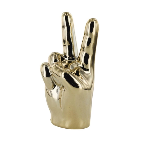 Dekorativní soška ruka Victoria Intesi zlatá keramická do obýváku na komodu dárek