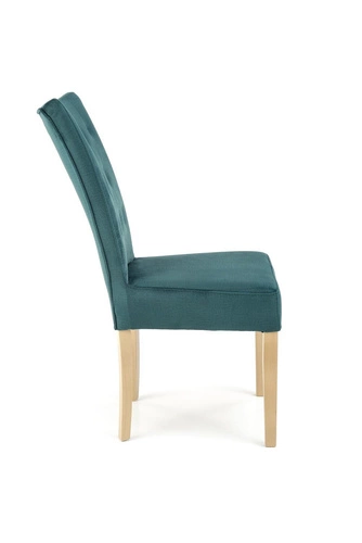 Čalouněná jídelní židle Xsavier zelený samet s dřevěnými nohami Intesi