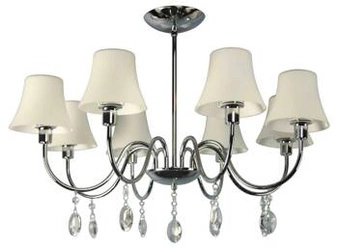Závěsná lampa Sorento chrom glamour 8 světel do obýváku a jídelny 68 cm