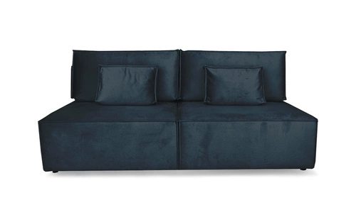 Rozkládací pohovka Toro s úložným prostorem a funkcí spaní, tmavě modrá, dvoumístná do obýváku