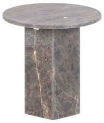 Kulatý konferenční stolek z mramoru Naxos Actona tmavě hnědý moderní do obýváku 50 cm