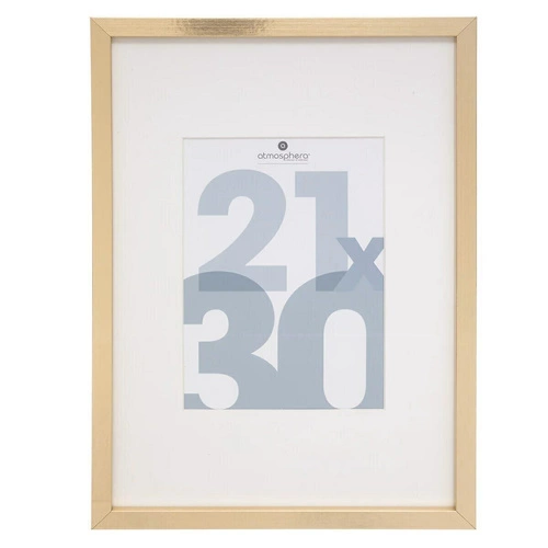 Zlatý závěsný fotorámeček 21x30 Atmosphera Wood slim na zeď elegantní