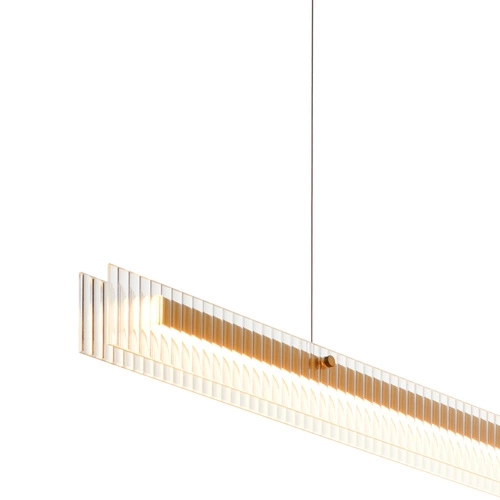 Moderní závěsné svítidlo LONGIN-120 LED zlaté 120 cm nad jídelní stůl Step into Design