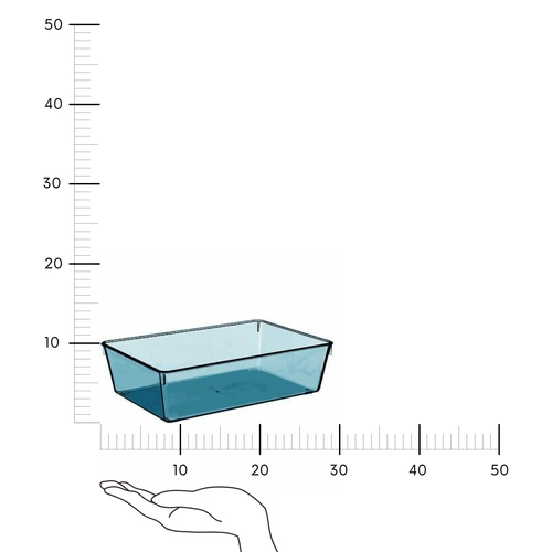 Průhledná modrá krabička na skladování Galia