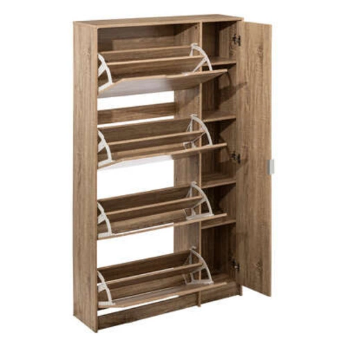 Vysoká botníková skříň s zrcadlem 5five simply smart přírodní, moderní do předsíně