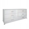 Bílá komoda Bella moderní se 6 zásuvkami do ložnice 174 cm Intesi lesk