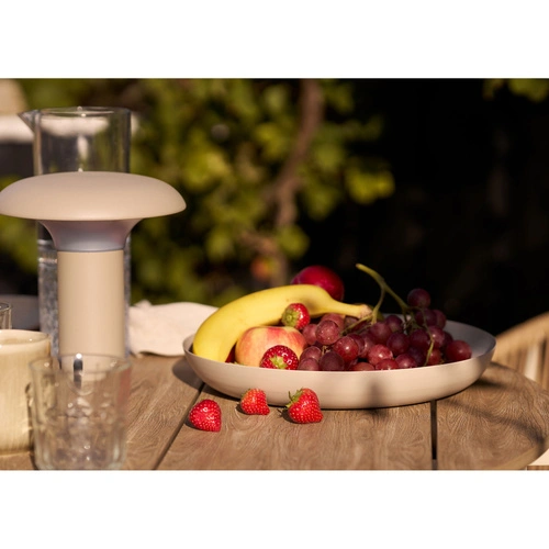 Kulatý béžový kovový podnos 30 cm House Nordic na servírování a dekorace