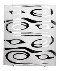 Stropní skleněné svítidlo Edgar bílý glamour obdélníkový do koupelny a ložnice E27