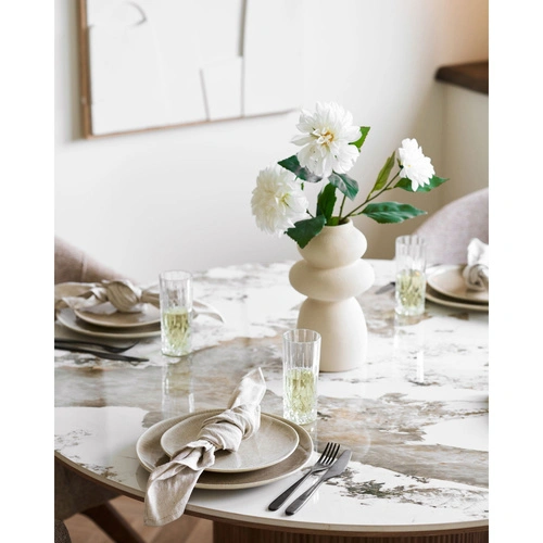 Sada jídelních talířů Viola 27 cm béžová keramická do jídelny