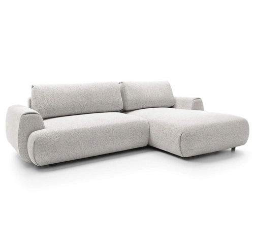 Rohová rozkládací sedačka do obýváku Ljung pravá šedá moderní s úložným prostorem Intesi