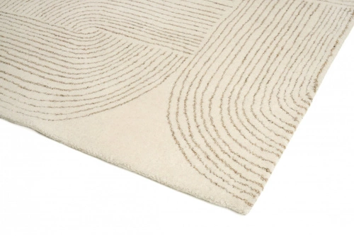 Moderní vlněný koberec Ornate béžový 200x300 do obýváku a ložnice ručně tkaný Carpet Decor