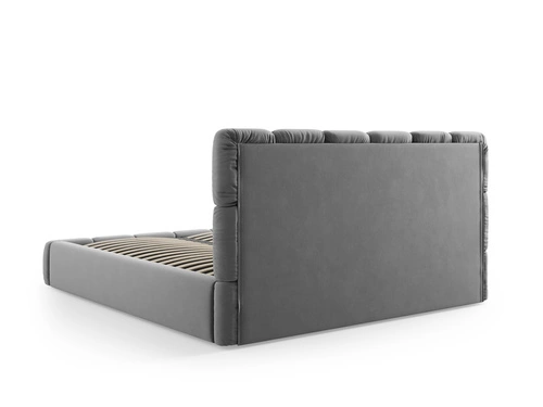 Čalouněná postel Bellis šedý samet 200x200 s úložným prostorem do ložnice glamour