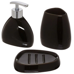 Sada koupelnových doplňků Colors II černá keramická moderní do koupelny
