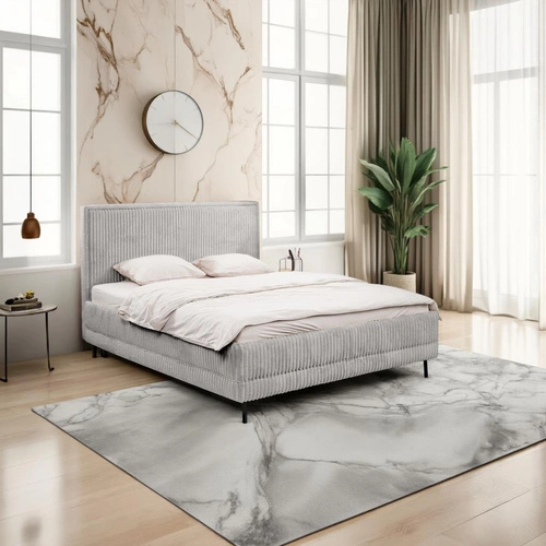 Čalouněná postel Foggy 160x200 šedá skandinávská s úložným prostorem do ložnice