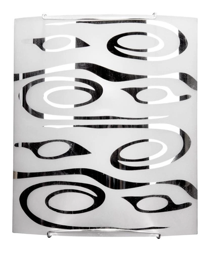 Stropní skleněné svítidlo Edgar bílý glamour obdélníkový do koupelny a ložnice E27