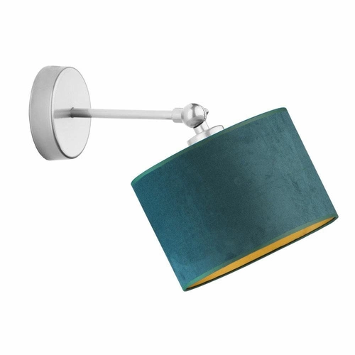 Nástěnná lampa TETE GOLD glamour s zeleným sametovým stínidlem, nastavitelná do obýváku LYSNE