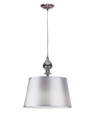 Prima závěsná lampa chrom 1x60W E27 stínidlo stříbrná