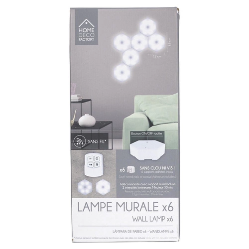 Sada 6 šestihranných nástěnných svítidel