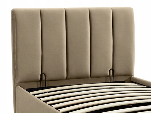 Studentská postel Lexington 90x200 béžová sametová s úložným prostorem