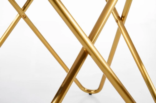 Jídelní kulatý stůl Cristallo 120 cm moderní šedý mramor glamour zlaté nohy