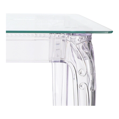 Skleněný čtvercový stůl transparentní Ghost 80x80 moderní do jídelny a obývacího pokoje Intesi