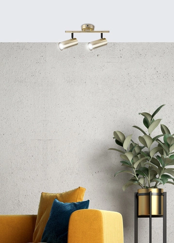 Stropní lampa Colly mosaz moderní s otočným stínidlem do obýváku a kuchyně