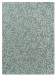 Vlněný koberec Cleavers zelený 170x240 moderní ručně tkaný květinový koberec do obýváku