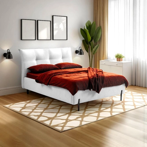 Čalouněná postel Biscuit 180x200 bílá s úložným prostorem moderní do ložnice