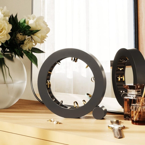 Dřevěný černý organizér na šperky na prsteny a náušnice Ferris Umbra