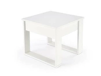 Konferenční stolek Halk S bílý čtvercový se zásuvkou moderní do obýváku 60x60 Intesi