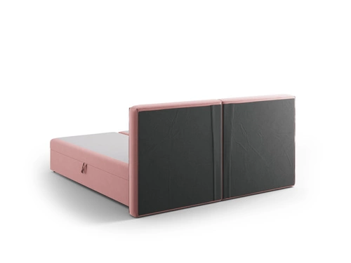 Čalouněná postel Jodie růžová sametová 140x200 s úložným prostorem do ložnice glamour