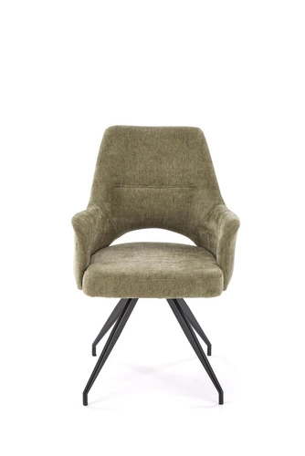 Otočná židle Naty olivová čalouněná s područkami do kanceláře a obýváku moderní Intesi