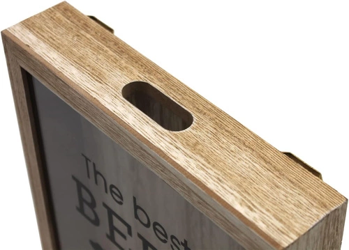 Dřevěná nástěnná dekorace Corky II Intesi přírodní box na zátky do obýváku 30 cm