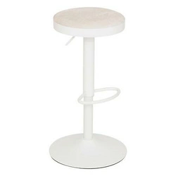 Barová stolička Ilsa bílá do kuchyně nastavitelná otočná bez opěradla