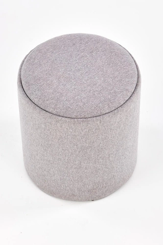 Sada 2 šedých kulatých taburetů Valo s úložným prostorem do obýváku a předsíně skandinávský styl