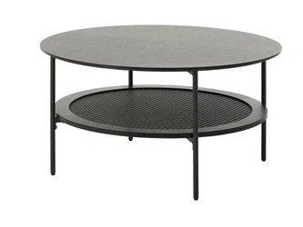 Konferenční stolek Pensacola kulatý 80 cm černý dub do obýváku