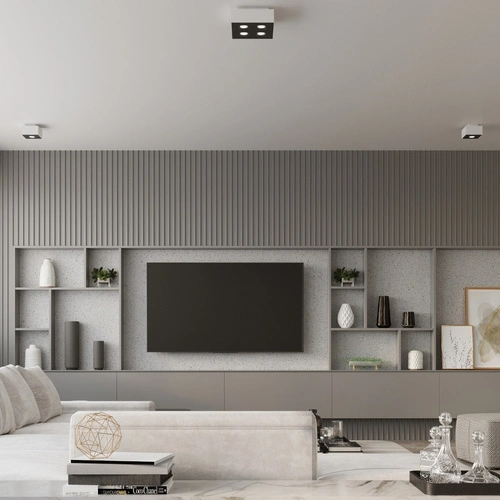 Stropní svítidlo bílé čtvercové MONO 3 moderní kovové do obývacího pokoje Sollux