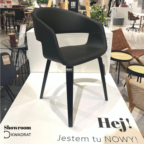 Čalouněná jídelní židle Supernova Intesi černá, moderní s područkami, snadno čistitelná