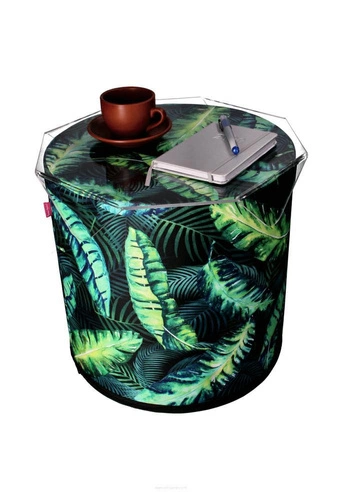 Zahradní kulatý puf Virgo Intesi moderní voděodolný na zahradu, terasu i balkon 40 cm