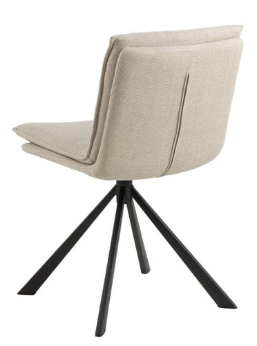 Otočená jídelní židle Flynn béžová čalouněná moderní na černých nohách