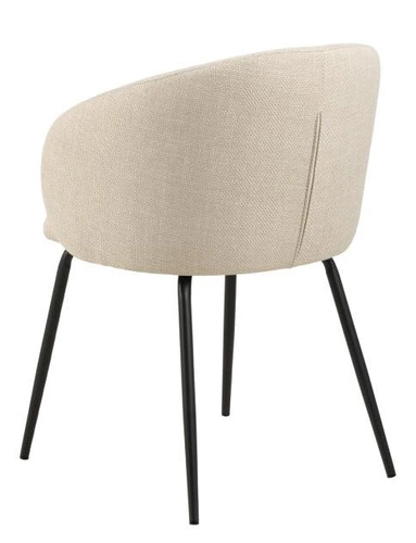 Moderní béžová čalouněná židle na černých nohách Lirra Beige Black