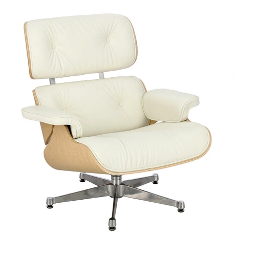 Otočná křesla Vip D2.DESIGN do obýváku bílá pravá kůže moderní glamour