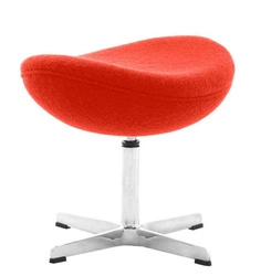 Čalouněný podnožník Jajo kašmír inspirovaný Egg oranžový do moderního obýváku D2.DESIGN