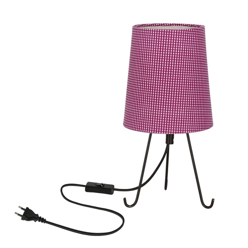 Noční lampička do ložnice Smally moderní černá s fialovým stínidlem CANDELLUX 30 cm