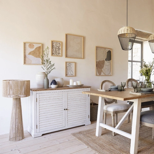 Stojací lampa Adria boho přírodní do obýváku Atmosphera – podlahová lampa s papírovým stínidlem