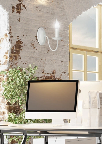 Nástěnná lampa Bellagio bílá kovová provence do ložnice a obýváku CANDELLUX LIGHTING