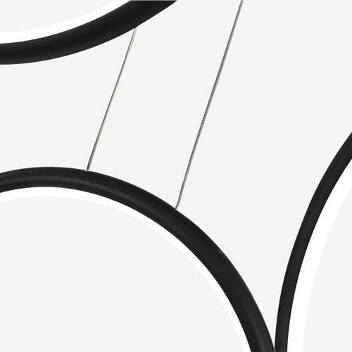 Moderní stropní LED lustr Altavola Design Kruhy černý, nastavitelný, do obývacího pokoje, 180 cm