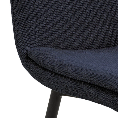 Čalouněná jídelní židle Becca modrá, moderní na černých nohách do jídelny a obýváku Actona