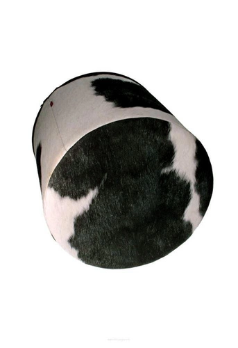 Kulatý taburet Farm Intesi moderní černo-bílý do obýváku a ložnice čalouněný 40 cm