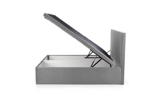 Čalouněná postel Renji 160x200 s úložným prostorem šedý samet do ložnice moderní